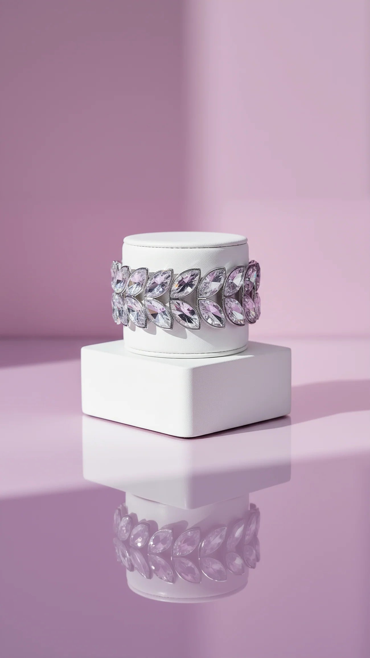 Mirrored Oval Crystal Stretchy Bracelet