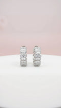 Baguette Cut Crystal Huggie Earrings