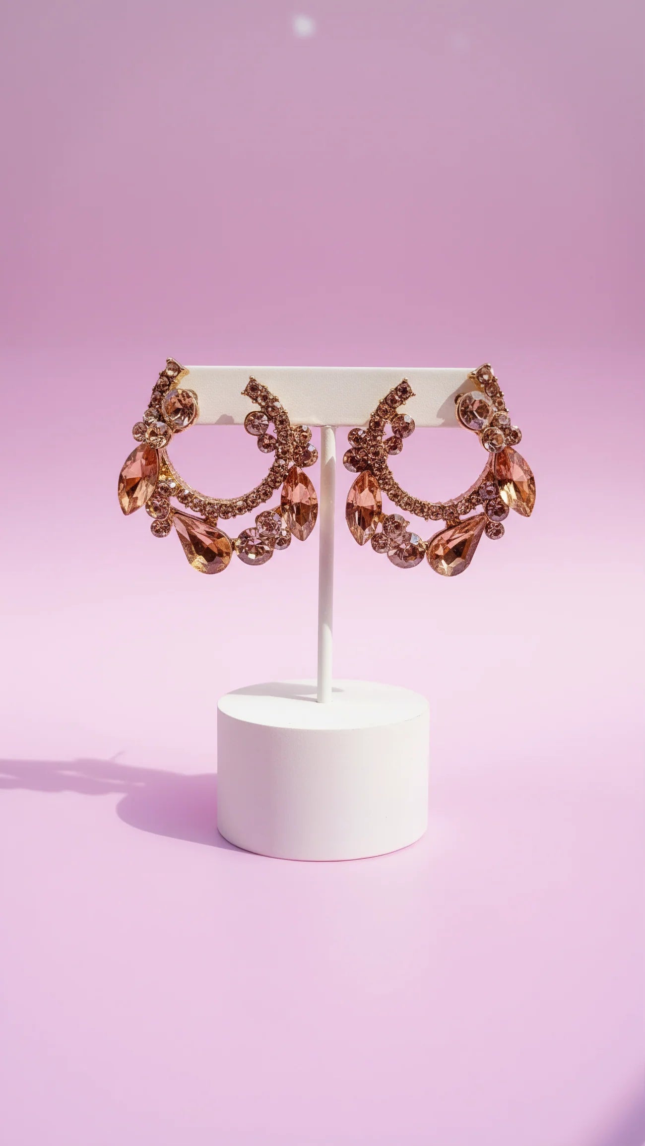 U Shape Crystal Stud Earrings