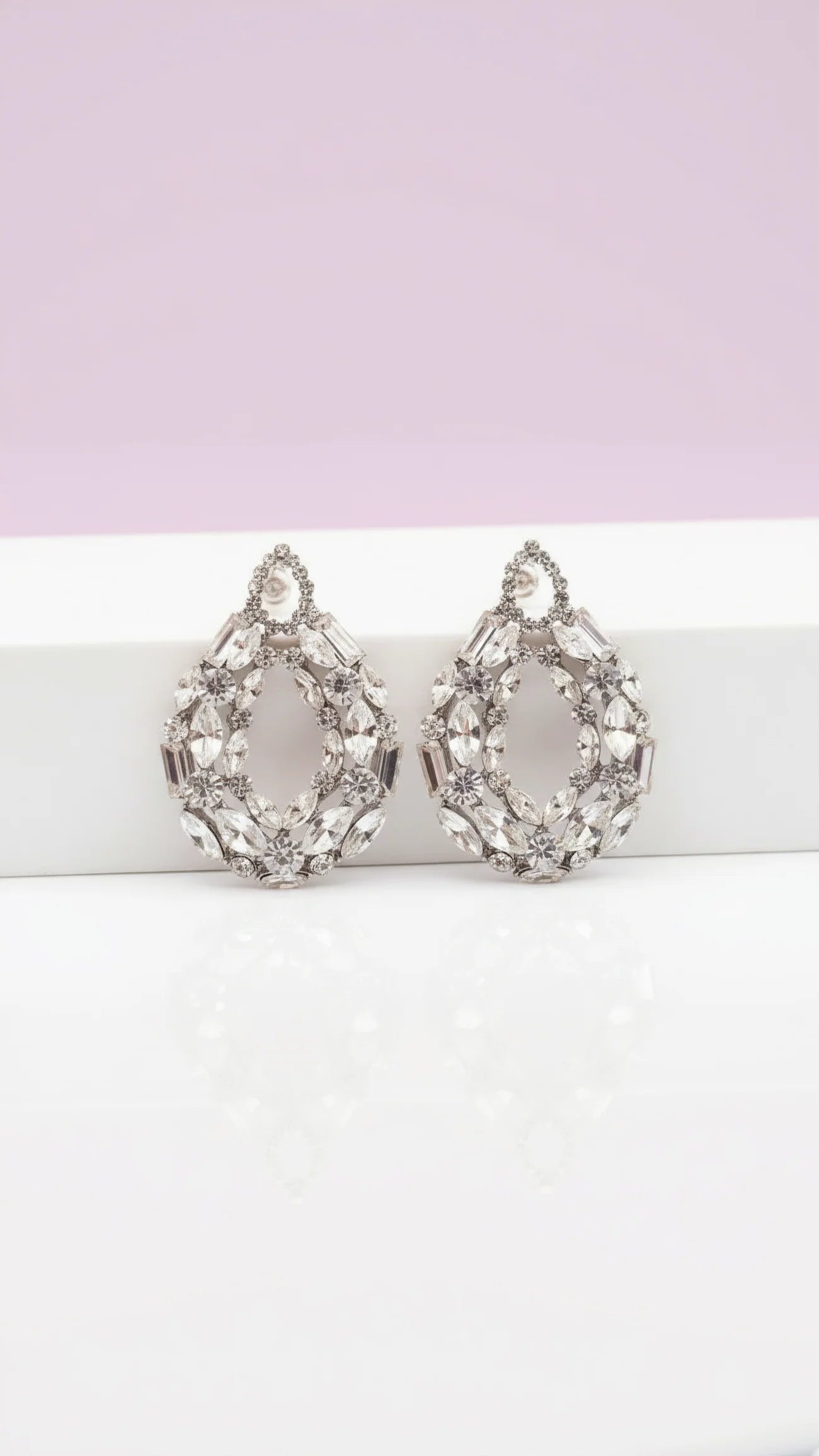 Teardrop Crystal Stud Earrings