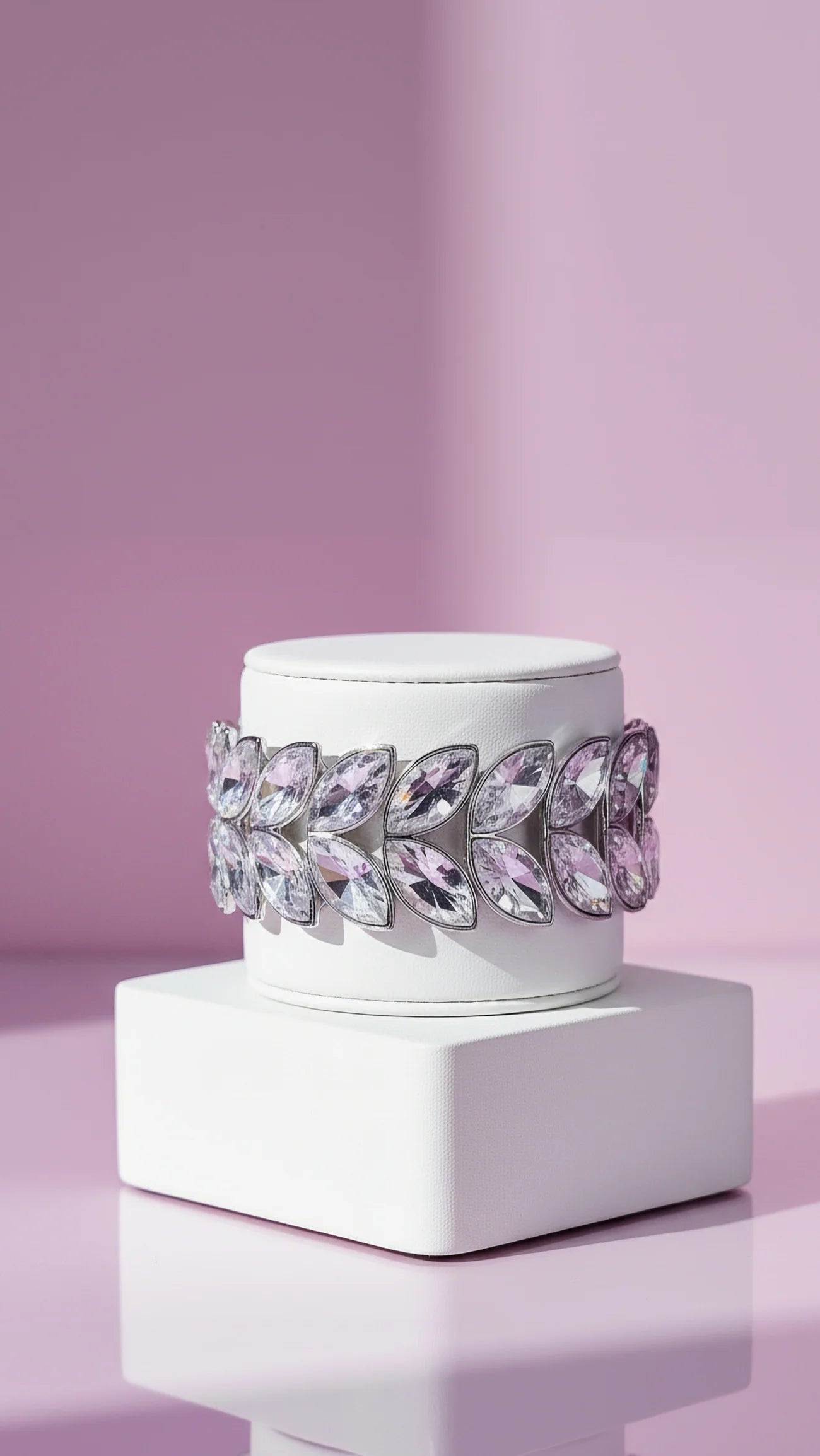 Mirrored Oval Crystal Stretchy Bracelet